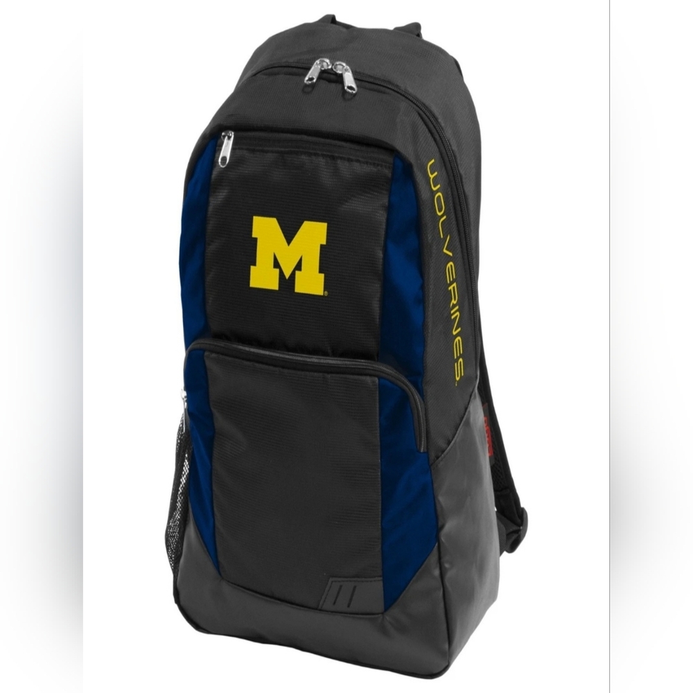 University of Michigan Wolverines Black Navy Backpack with Yellow 'M' Logo Bin L